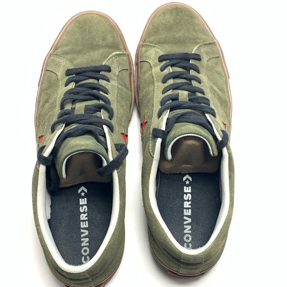 🛑SOLD🛑Mens Converse 10.5 Suede Green W Red - Picture 5 of 6